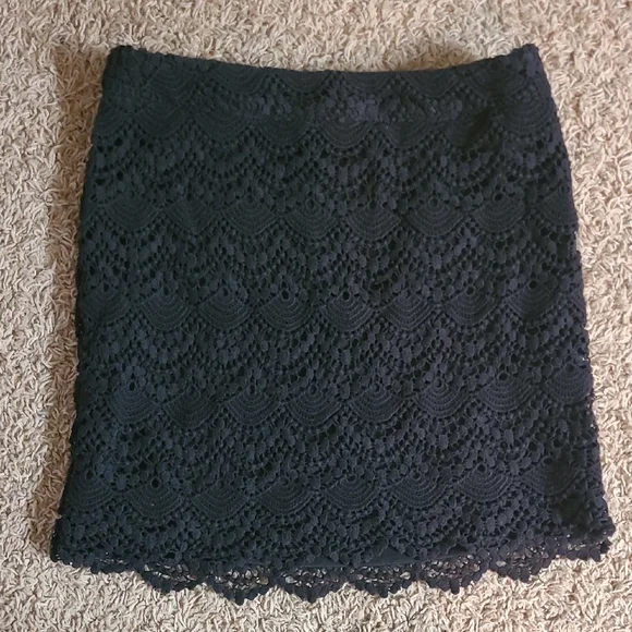 Love 21 Black Crochet Skirt Size Small - Picture 1 of 8